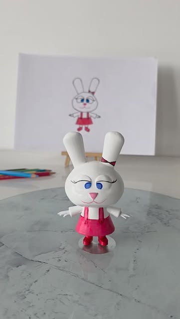 A bunny steps off the page — original image from 3D Wonderlab
