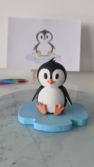 A penguin comes to life — original image from 3D Wonderlab
