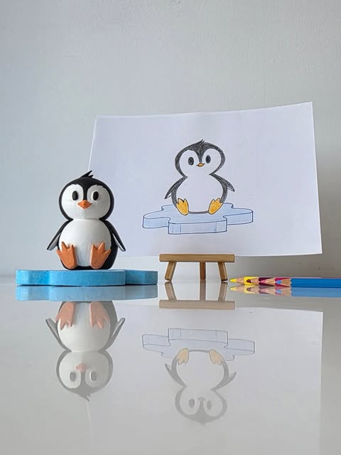 From paper to penguin — original image from 3D Wonderlab